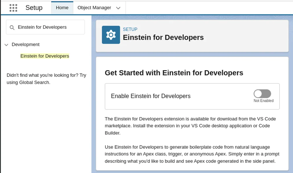 Generate code with Einstein — screenshot 2