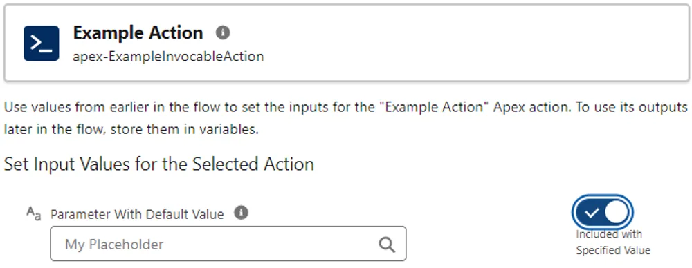 Set Default Values for Invocable Action Parameters — screenshot 2