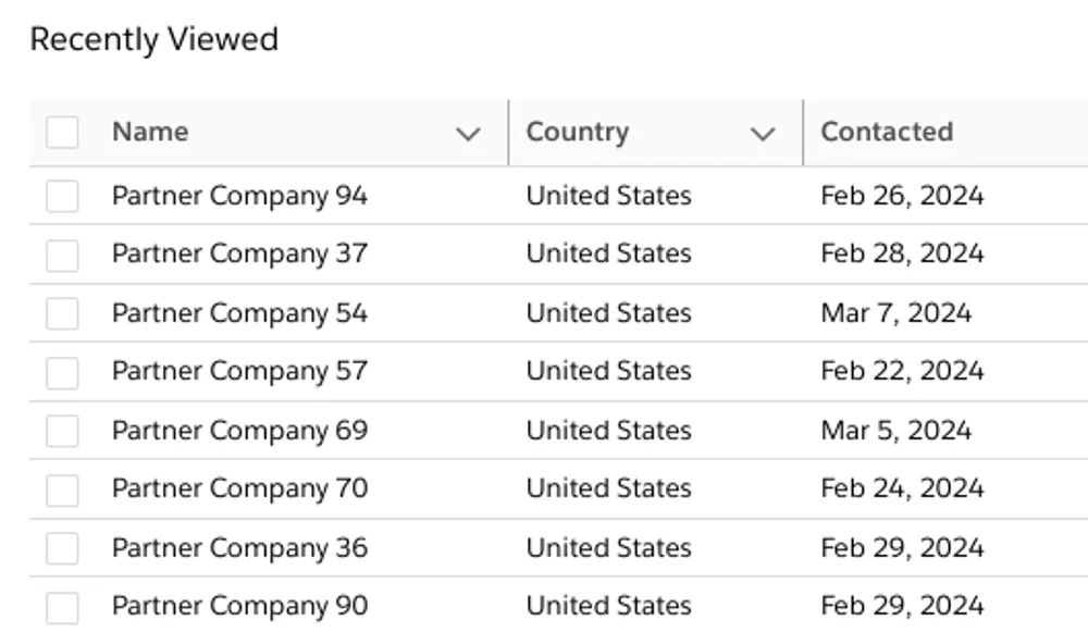 Use the RecentlyViewed table — screenshot 2